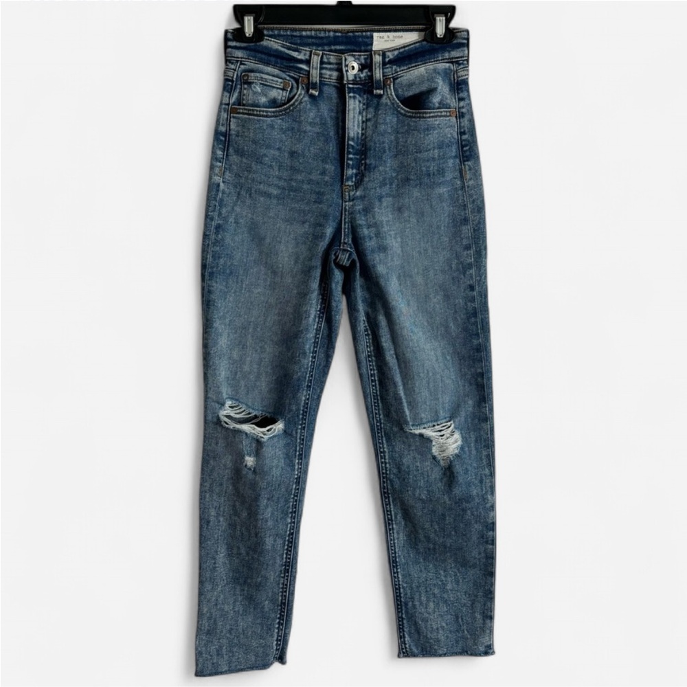 Rag & Bone Nina High Rise Ankle Cigarette Jeans in Bloomfield Size 25